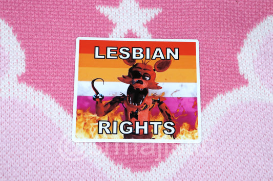 Bumper Stickers of Foxy from Five Nights at Freddy’s Flaming Pride Flags