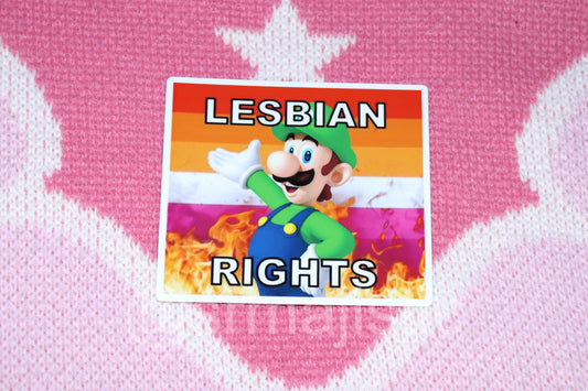 Luigi Flaming Pride Flag Bumper Stickers