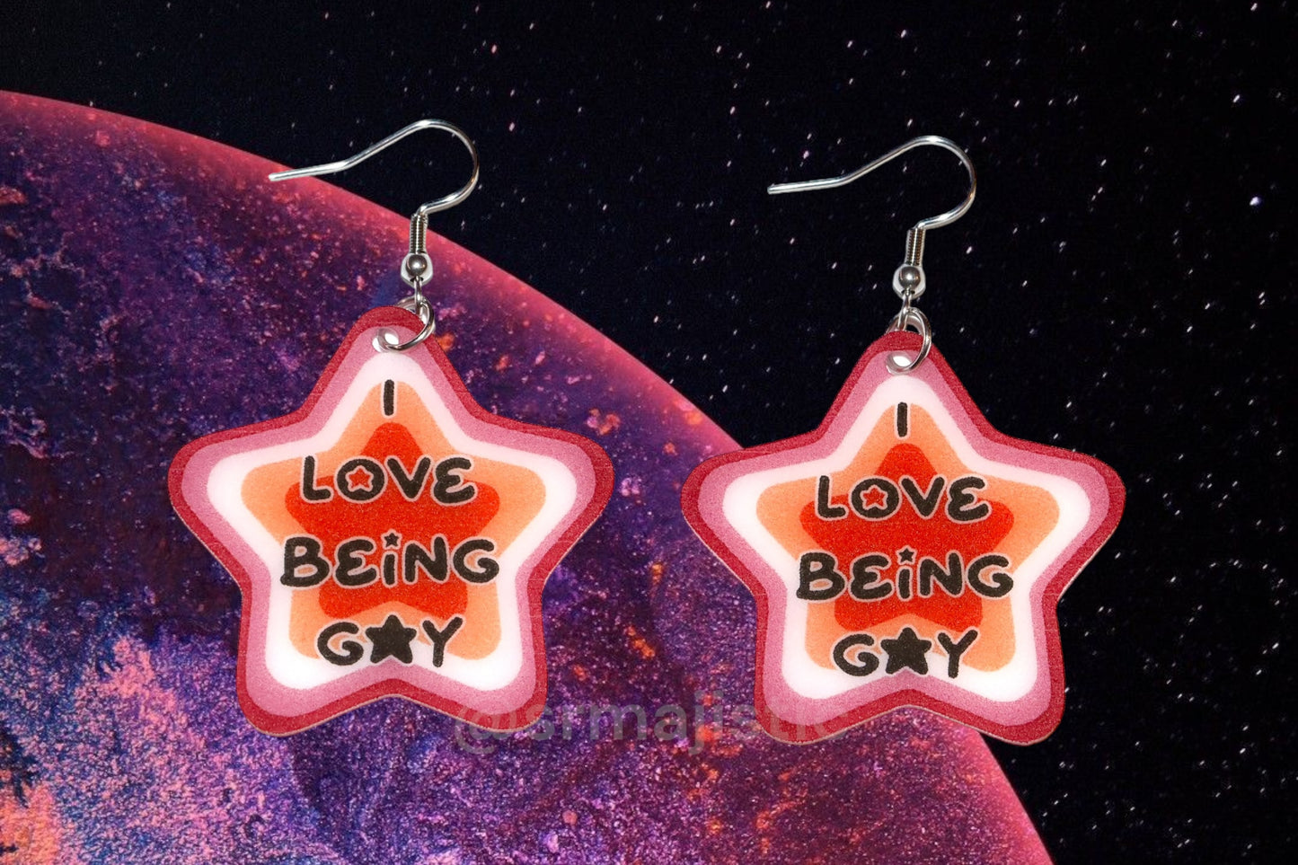 I Love Being Gay Various Pride Star Handmade Earrings!