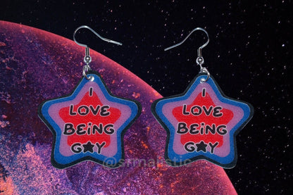 I Love Being Gay Various Pride Star Handmade Earrings!