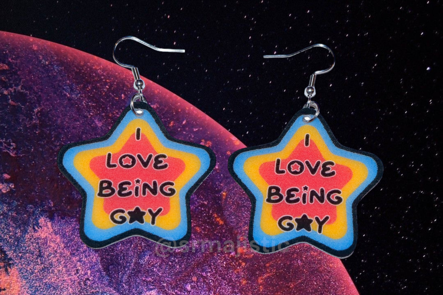 I Love Being Gay Various Pride Star Handmade Earrings!