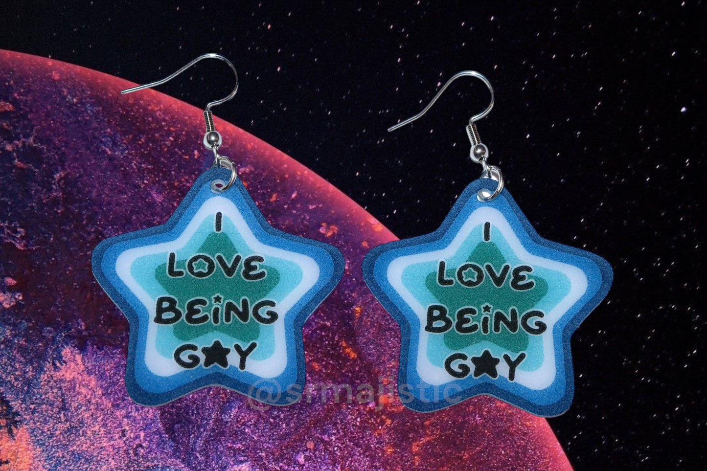 I Love Being Gay Various Pride Star Handmade Earrings!