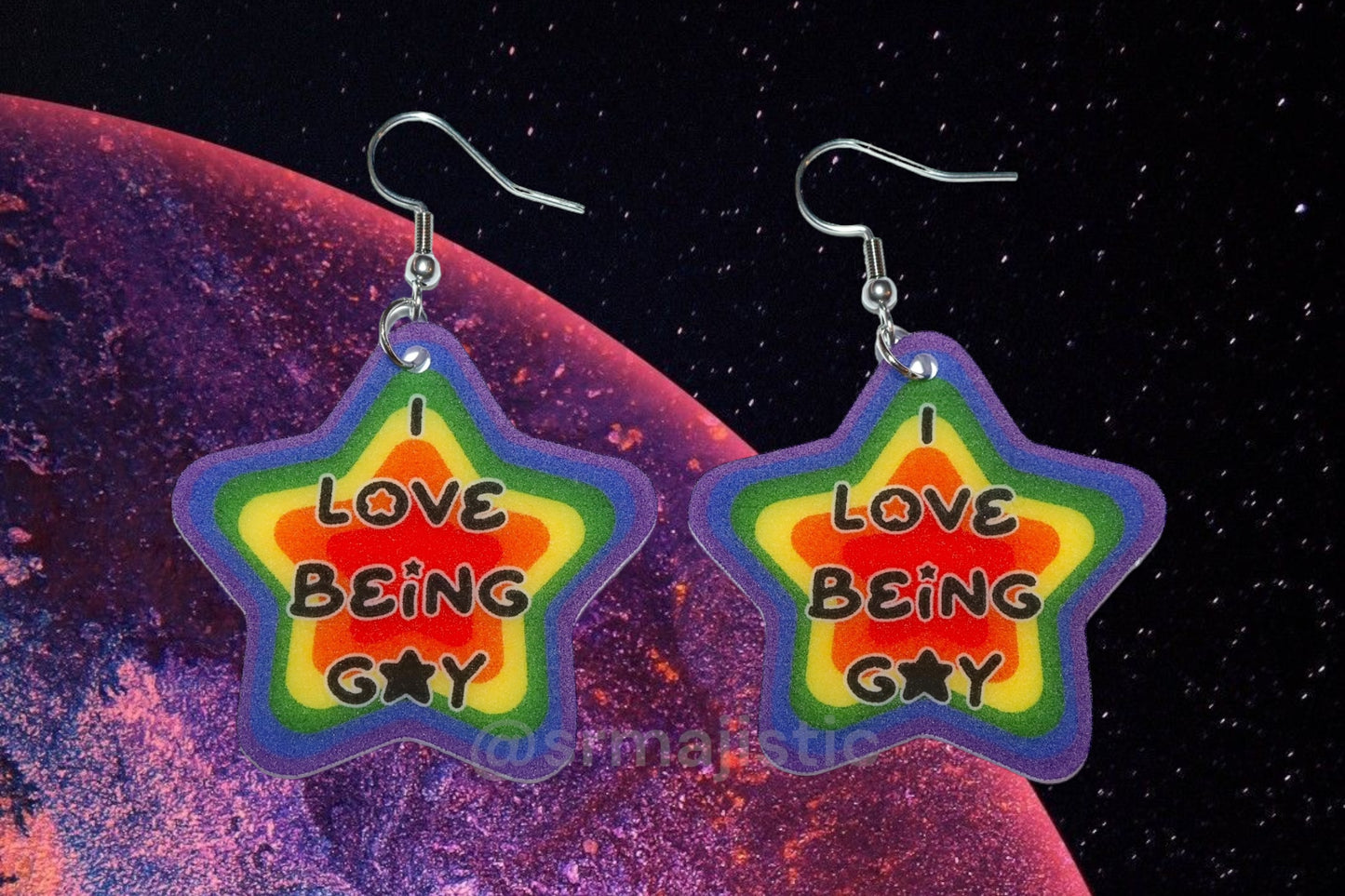 I Love Being Gay Various Pride Star Handmade Earrings!