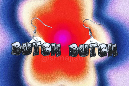 (READY TO SHIP) Butch and Femme Retro Flame Handmade Earrings!