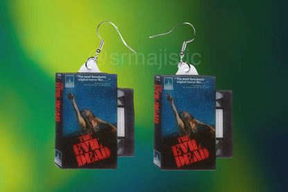 (READY TO SHIP) Evil Dead (1981) VHS Tape 2D detailed Handmade Earrings!