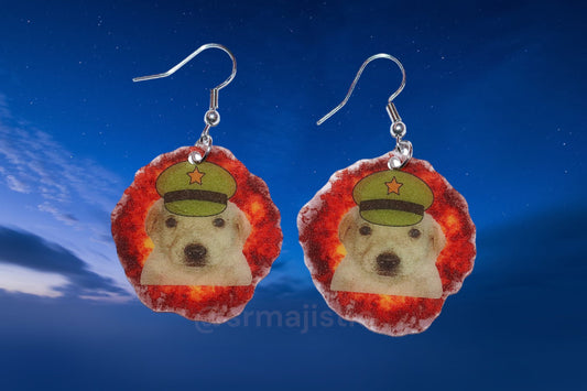 (READY TO SHIP) War Hero Jotchua with Explosion Funny Handmade Earrings!