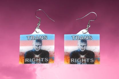 (READY TO SHIP) Hellraiser Pinhead Collection of Flaming Pride Flags Handmade Earrings!