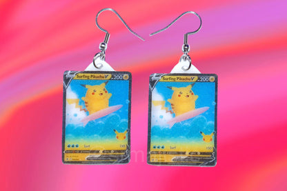 (READY TO SHIP) Collection of VMax Pikachu Pokémon Cards Handmade Earrings!