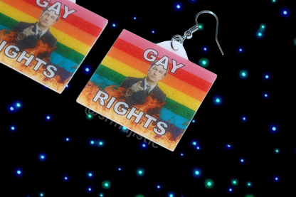 (READY TO SHIP) Better Call Saul Flame Pride Flag Handmade Earrings!