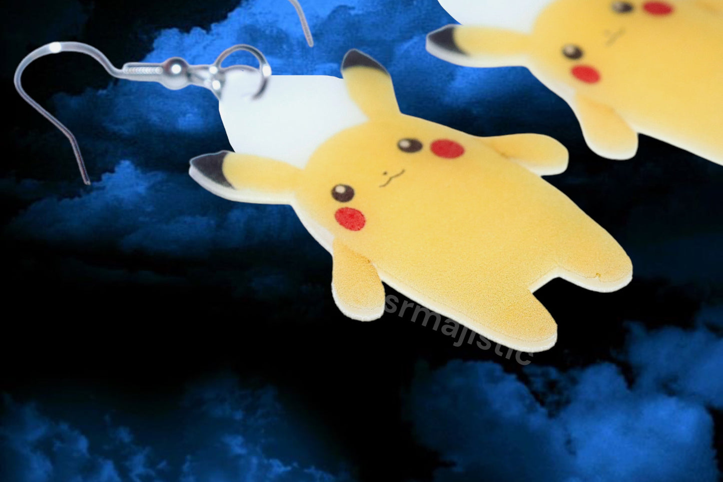 (READY TO SHIP) Long Pikachu Cursed Funny Pokémon Character Handmade Earrings!