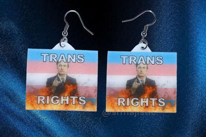 (READY TO SHIP) Better Call Saul Flame Pride Flag Handmade Earrings!