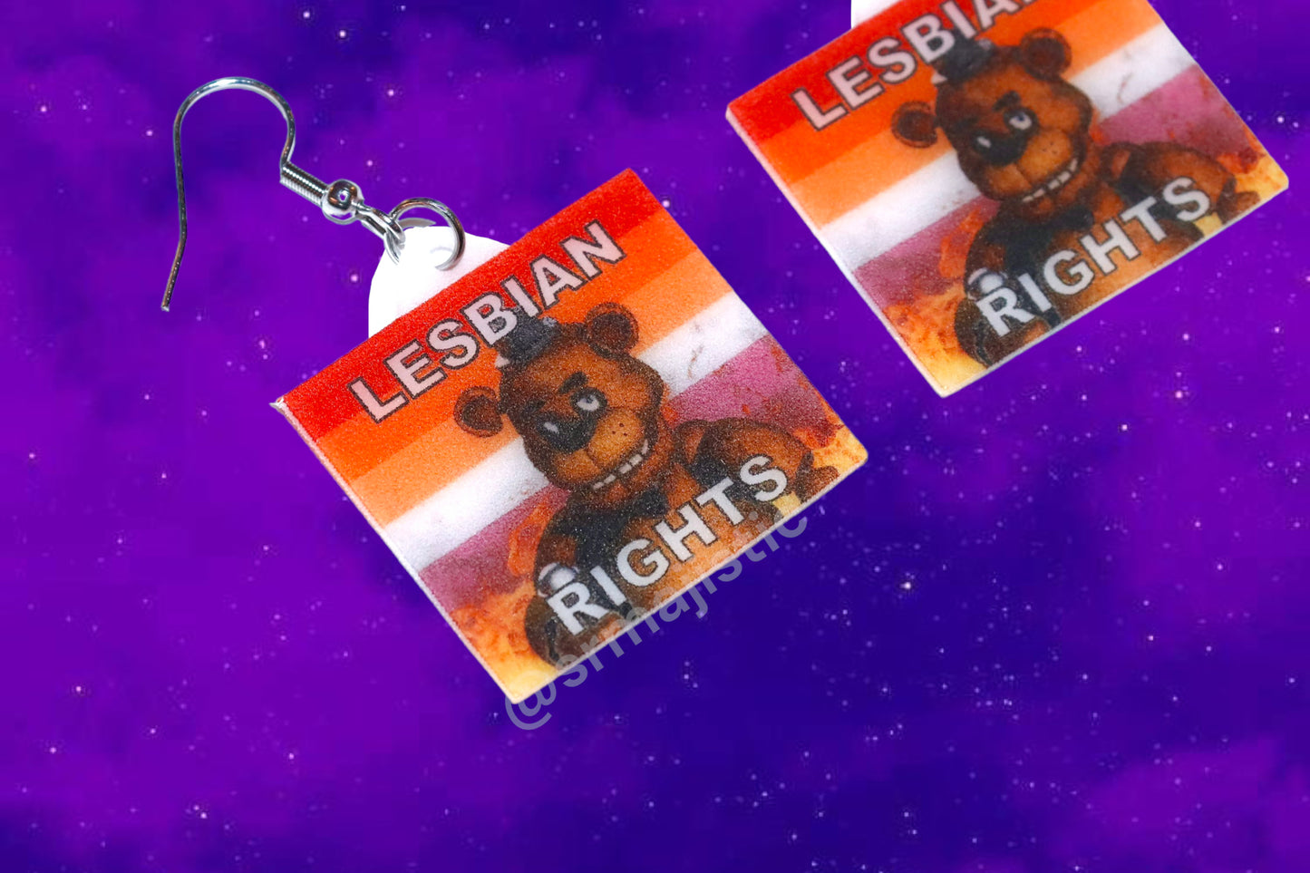 (READY TO SHIP) 5 Nights at Freddy’s Collection of Flaming Pride Flags Handmade Earrings!