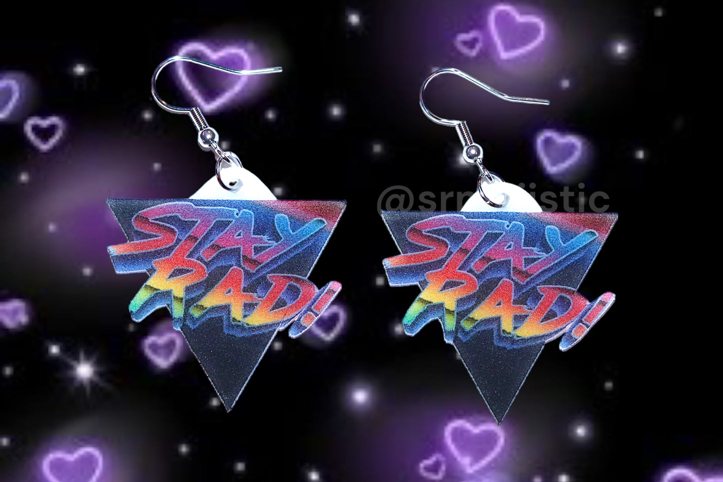 (READY TO SHIP) Stay Rad Vaporwave 80’s Aesthetic Handmade Earrings!