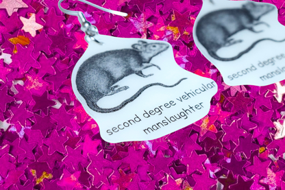 (READY TO SHIP) Rat Felony Meme Handmade Earrings!