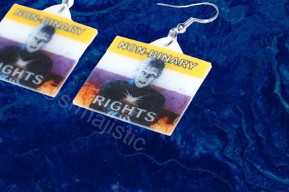 Hellraiser Pinhead Collection of Flaming Pride Flags Handmade Earrings!