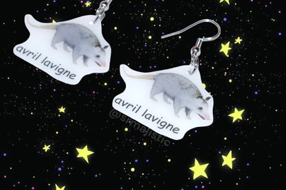 Opossum Avril Lavigne Meme Handmade Earrings!