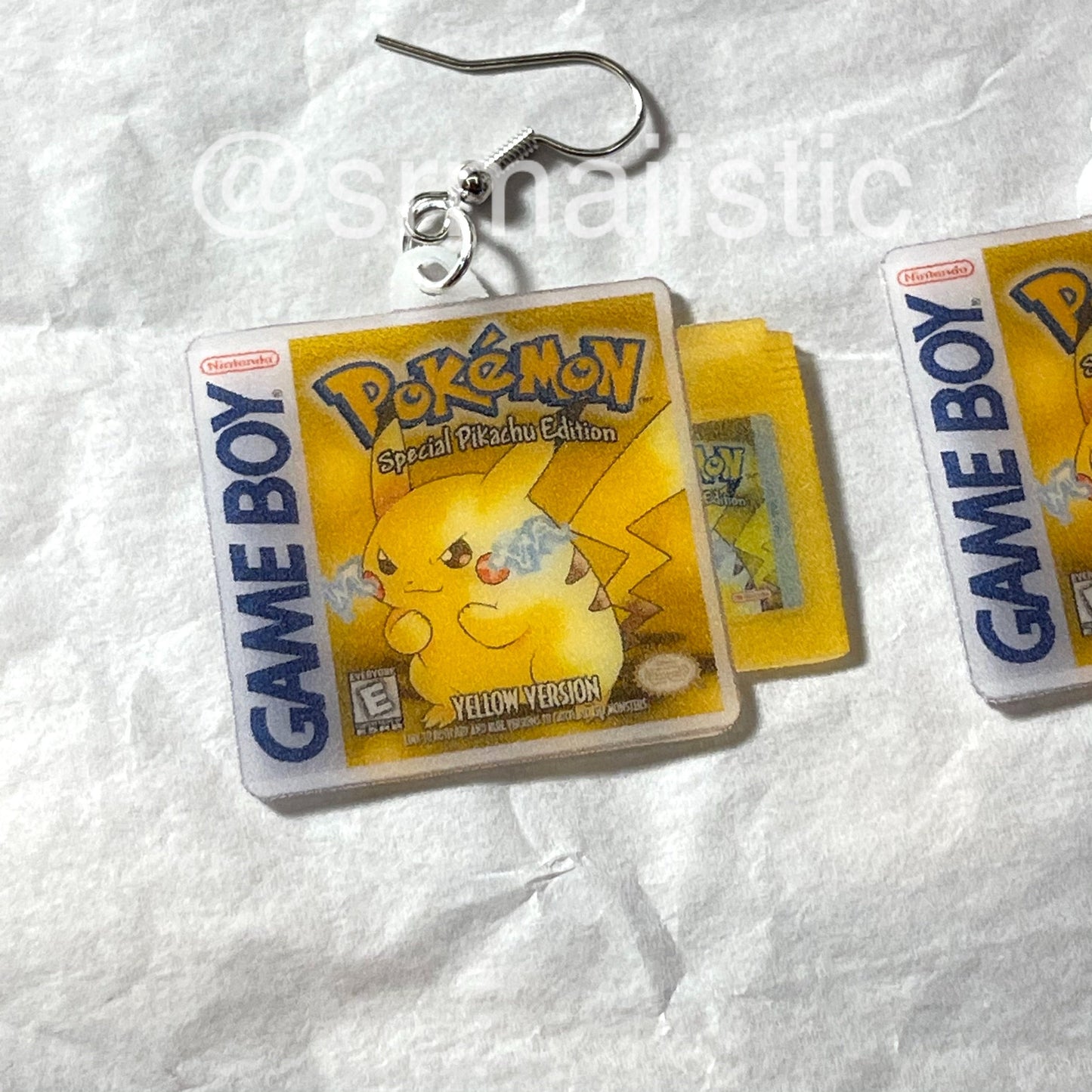 (READY TO SHIP) Pokémon Blue, Red, and Yellow Game Boy Game 2D detailed Handmade Earrings!