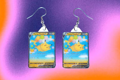 (READY TO SHIP) Collection of VMax Pikachu Pokémon Cards Handmade Earrings!