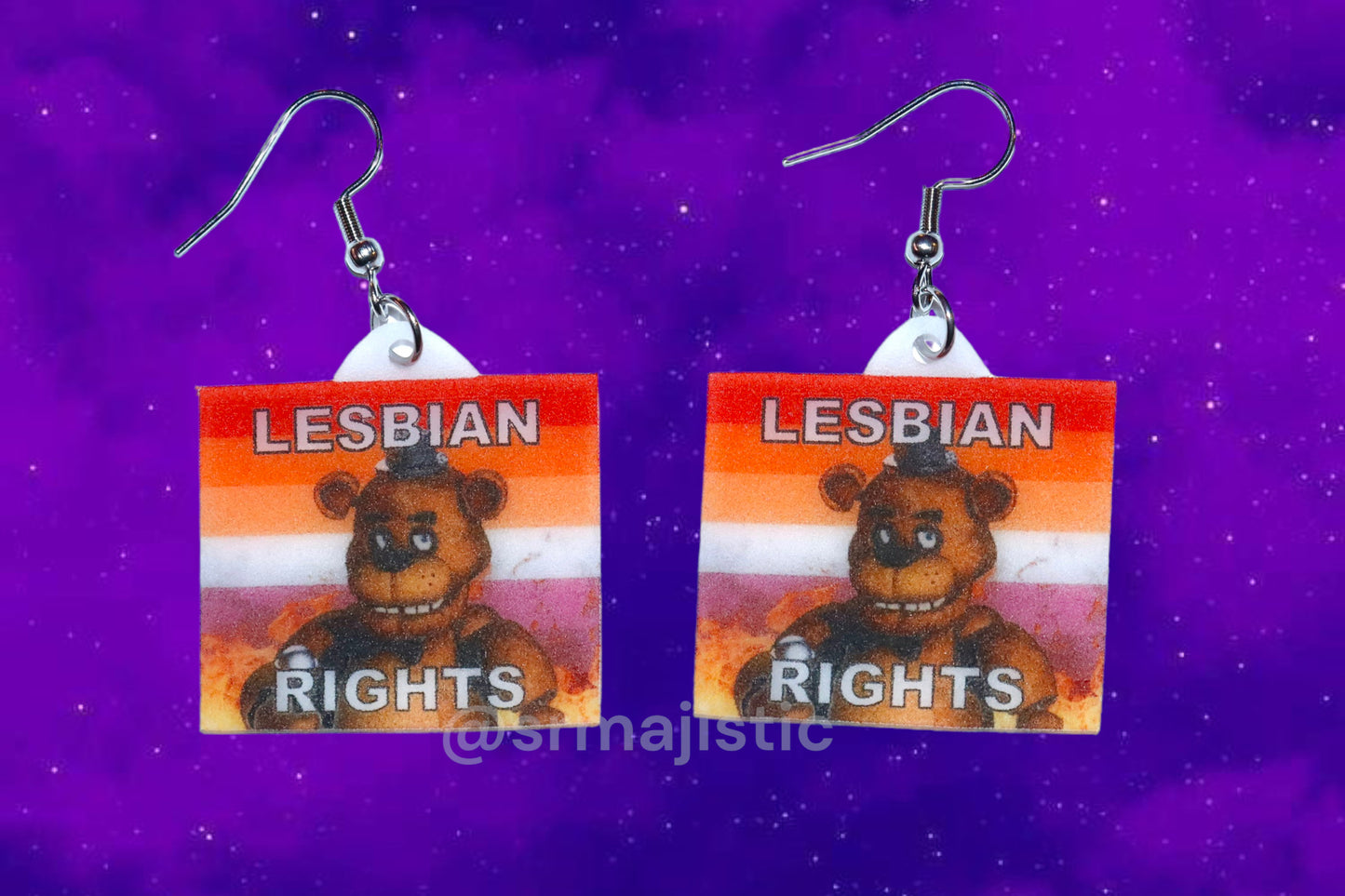 (READY TO SHIP) 5 Nights at Freddy’s Collection of Flaming Pride Flags Handmade Earrings!