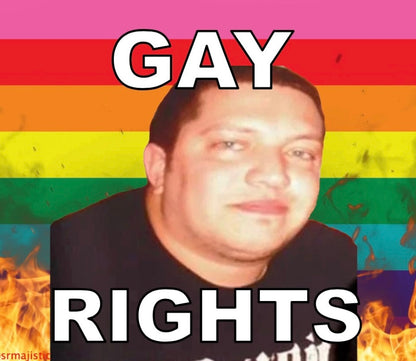 Bumper Stickers of Sal Impractical Jokers Meme  Flaming Pride Flag