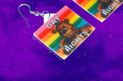 (READY TO SHIP) 5 Nights at Freddy’s Collection of Flaming Pride Flags Handmade Earrings!