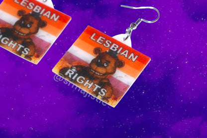 (READY TO SHIP) 5 Nights at Freddy’s Collection of Flaming Pride Flags Handmade Earrings!