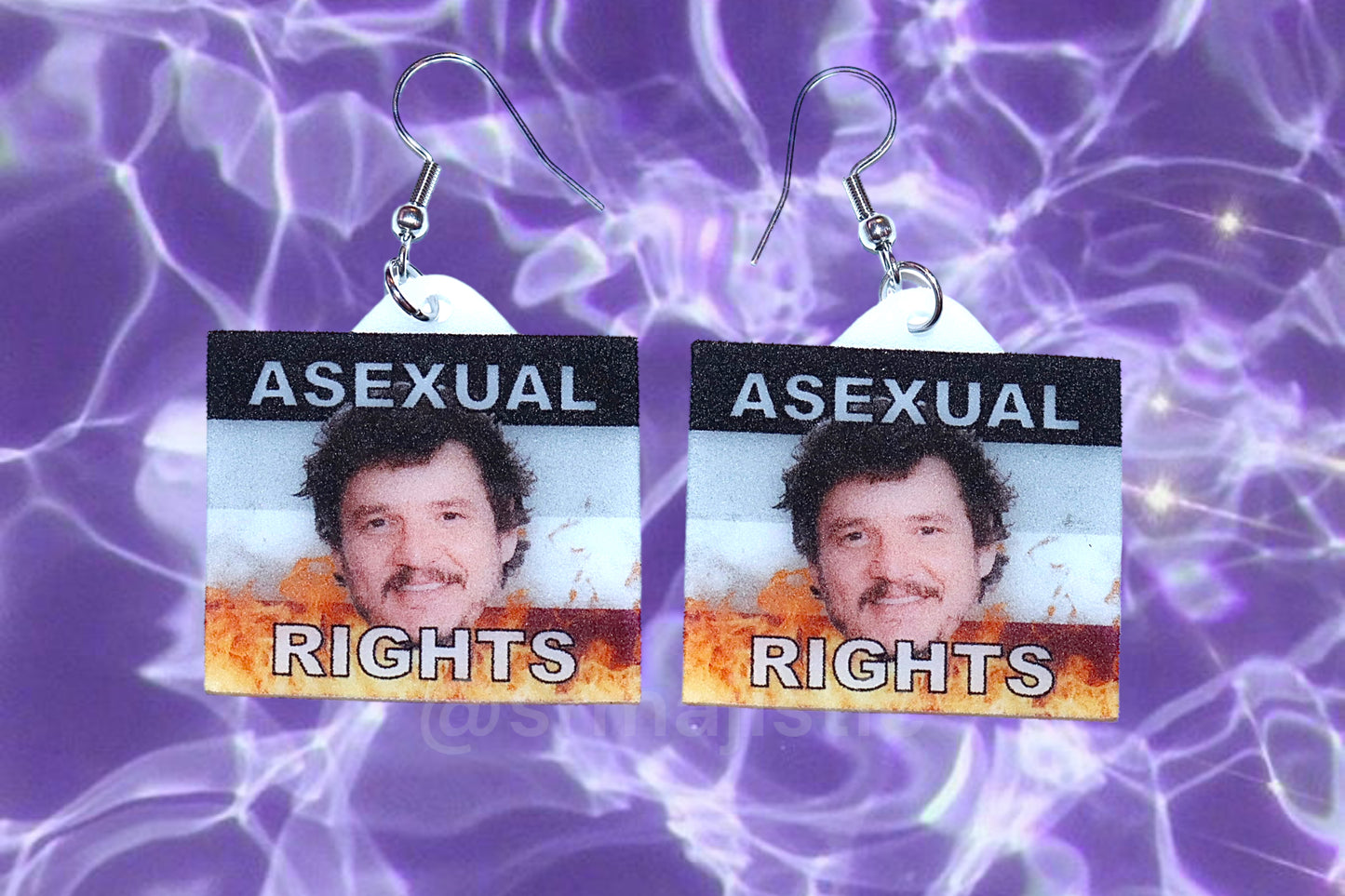 (READY TO SHIP) Pedro Pascal says Gay Rights Flame Pride Flag Handmade Earrings!