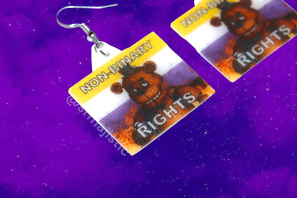 (READY TO SHIP) 5 Nights at Freddy’s Collection of Flaming Pride Flags Handmade Earrings!