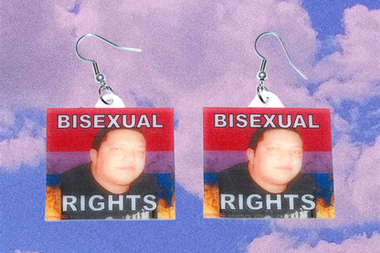 (READY TO SHIP) Sal Vulcano Gay Flaming Pride Flag Handmade Earrings!