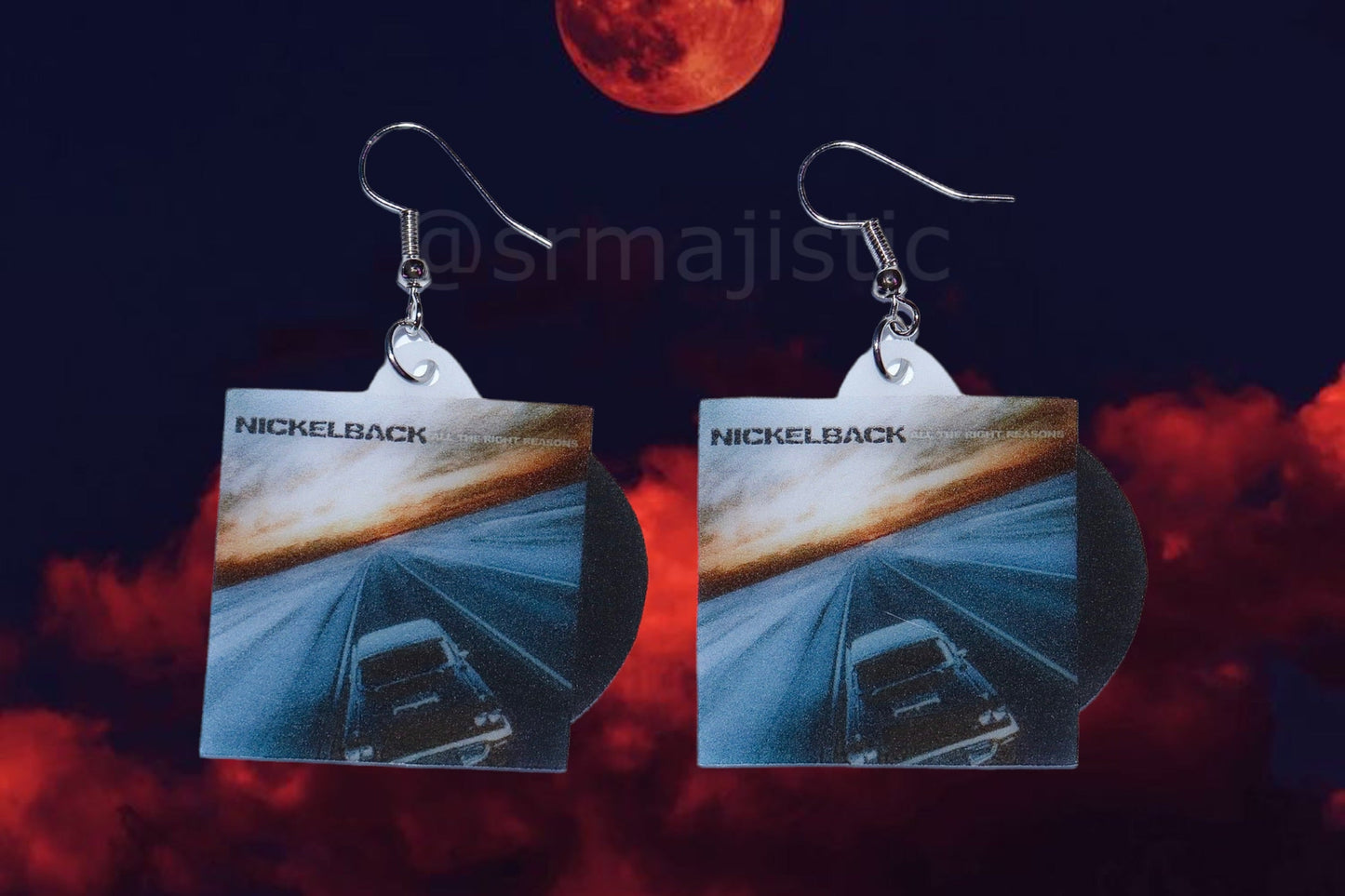 (READY TO SHIP) Nickelback All the Right Reasons Vinyl Album Handmade Earrings!