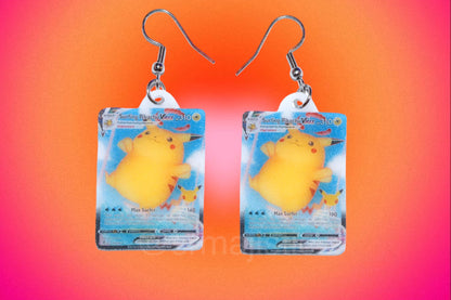 (READY TO SHIP) Collection of VMax Pikachu Pokémon Cards Handmade Earrings!