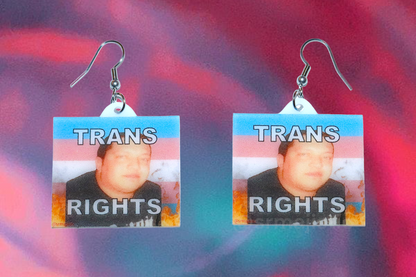 (READY TO SHIP) Sal Vulcano Gay Flaming Pride Flag Handmade Earrings!