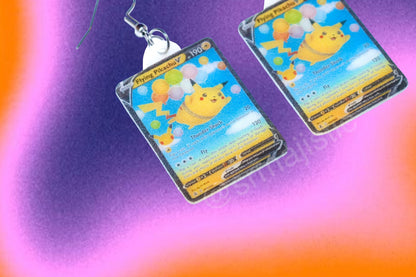 (READY TO SHIP) Collection of VMax Pikachu Pokémon Cards Handmade Earrings!