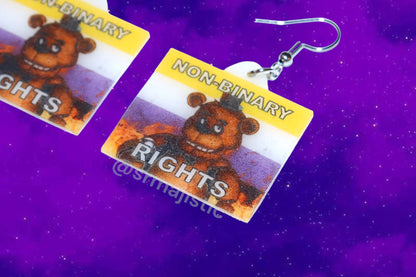 (READY TO SHIP) 5 Nights at Freddy’s Collection of Flaming Pride Flags Handmade Earrings!