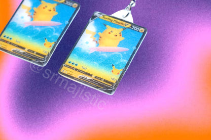 (READY TO SHIP) Collection of VMax Pikachu Pokémon Cards Handmade Earrings!