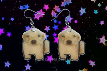 Among Us Jotchua Puppy Dog Meme Funny Handmade Earrings!