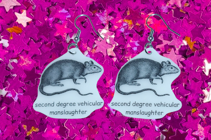 (READY TO SHIP) Rat Felony Meme Handmade Earrings!