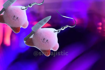 (READY TO SHIP) Kirby with a Knife Meme Handmade Earrings!