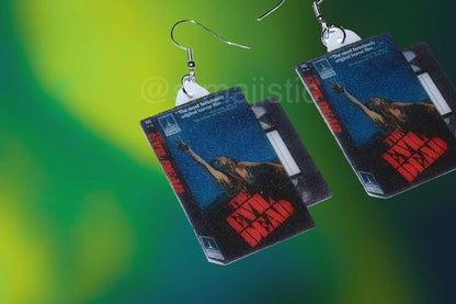 (READY TO SHIP) Evil Dead (1981) VHS Tape 2D detailed Handmade Earrings!