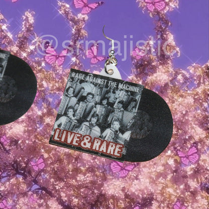 (READY TO SHIP) Rage Against the Machine Live & Rare Vinyl Album Handmade Earrings!