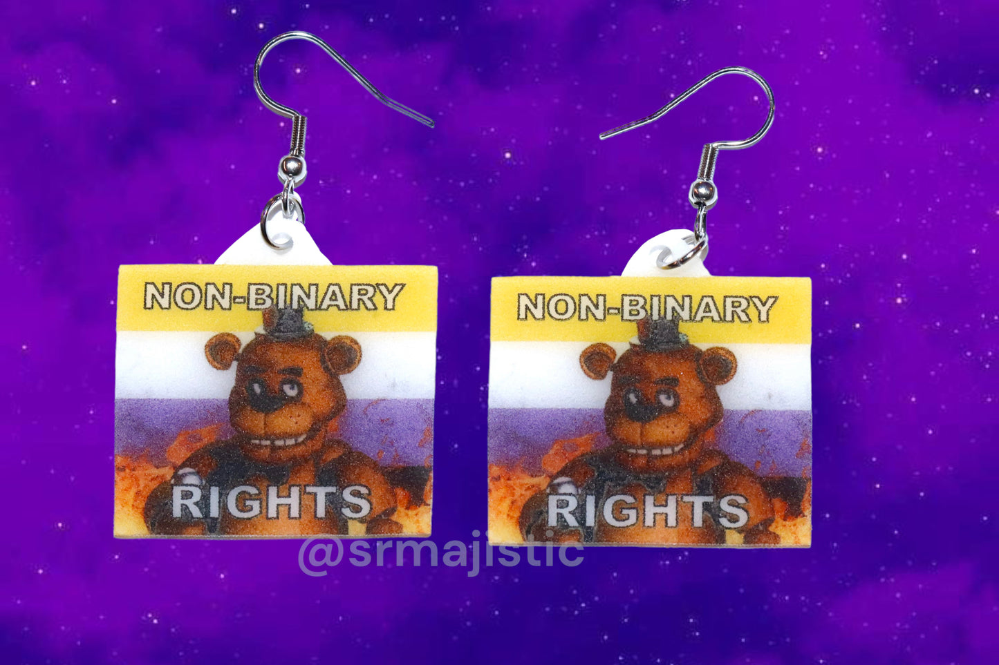 (READY TO SHIP) 5 Nights at Freddy’s Collection of Flaming Pride Flags Handmade Earrings!