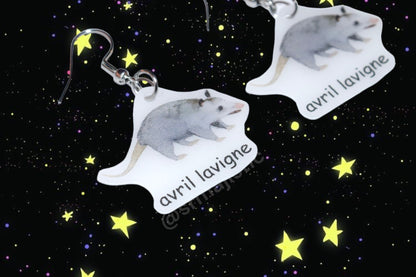 Opossum Avril Lavigne Meme Handmade Earrings!