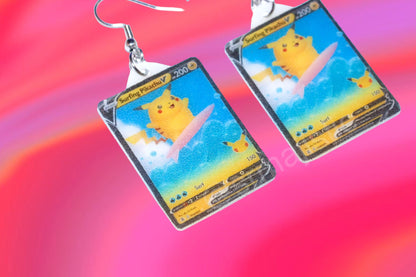 (READY TO SHIP) Collection of VMax Pikachu Pokémon Cards Handmade Earrings!