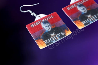 (READY TO SHIP) Hellraiser Pinhead Collection of Flaming Pride Flags Handmade Earrings!