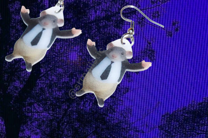 Mr. Chedda Mouse Wearing Suit Meme Funny Handmade Earrings!