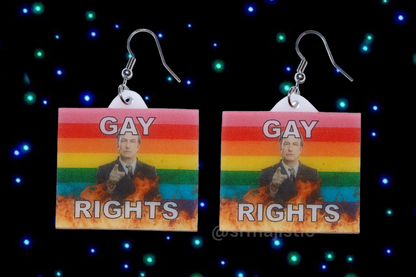 (READY TO SHIP) Better Call Saul Flame Pride Flag Handmade Earrings!