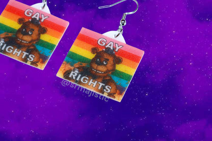 (READY TO SHIP) 5 Nights at Freddy’s Collection of Flaming Pride Flags Handmade Earrings!