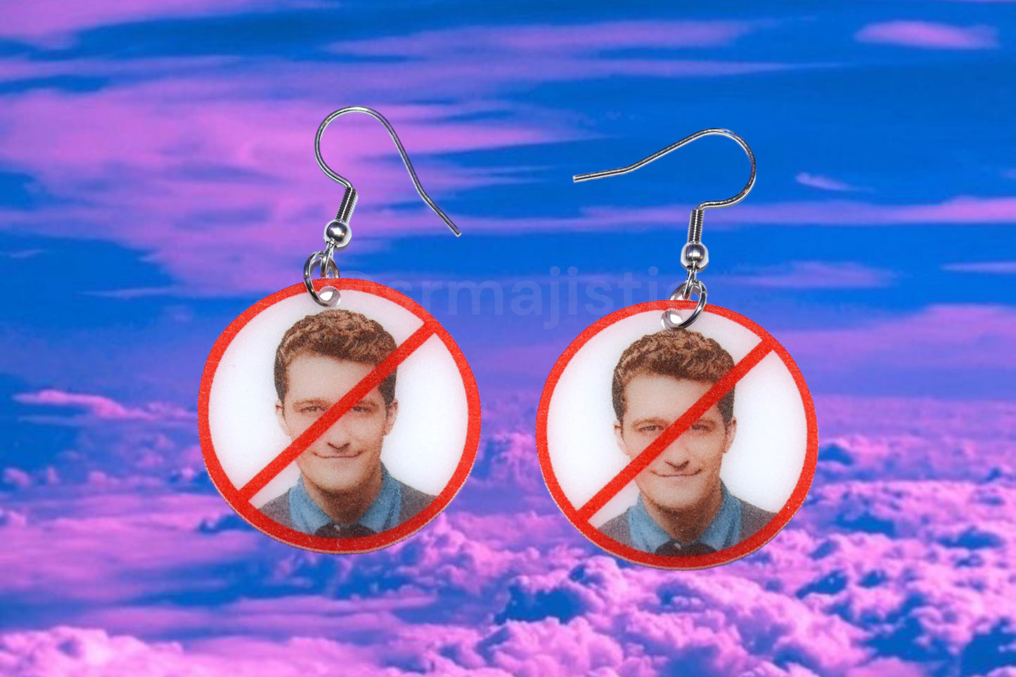 I Hate Will Schuester ‘No’ Symbol Glee Funny Meme Handmade Earrings!