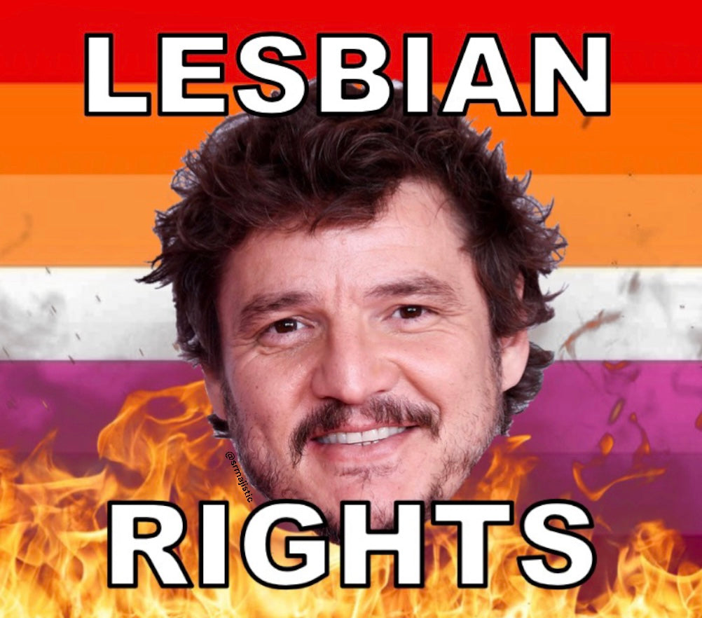 Bumper Stickers of Pedro Pascal Flaming Pride Flag