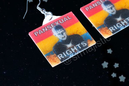 (READY TO SHIP) Hellraiser Pinhead Collection of Flaming Pride Flags Handmade Earrings!